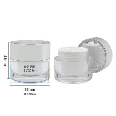 누출 방지 다이아몬드 아크릴 화장품 용기 피부 관리 크림 작은 30g / 50g 컨테이너