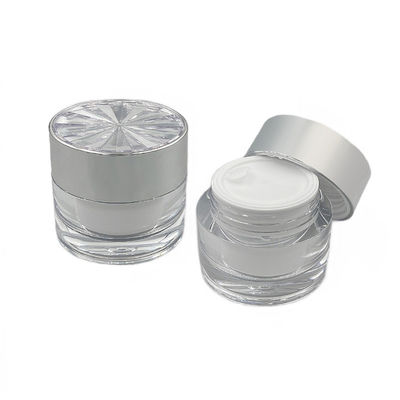누출 방지 다이아몬드 아크릴 화장품 용기 피부 관리 크림 작은 30g / 50g 컨테이너