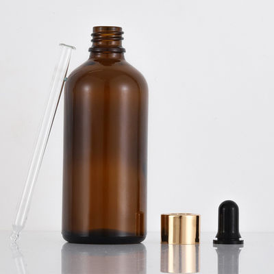 100ml 투명 유리 기초 병 둥근 방울 캡 화장품 포장 무료 샘플